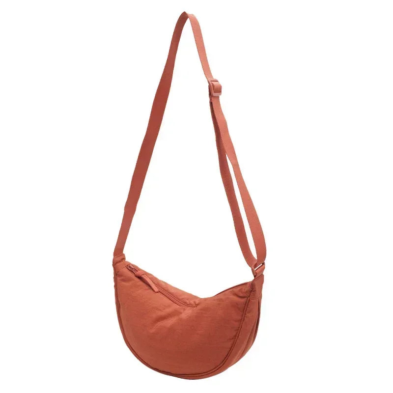 Nylon Hobo Chest Shoulder Bag – Large Capacity Half Moon Crossbody Messenger for Women, Travel & Everyday Use