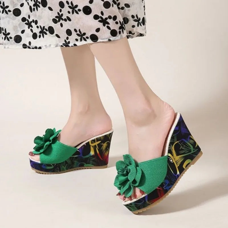 2026 Women’s Platform Wedge Slippers - Fashion Floral Summer Beach Sandals