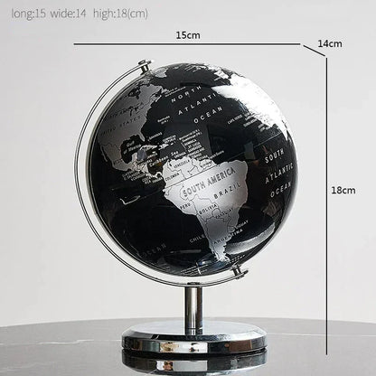 Rotating World Globe with Metal Base – Educational Geography Globe for Children, Classroom Learning Stand