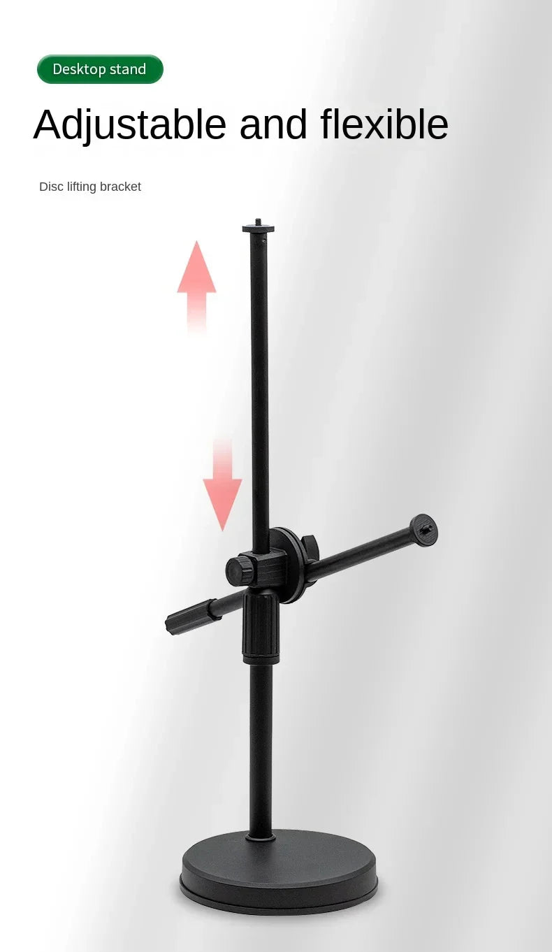 Overhead Tripod with Ring Light and Tabletop Stand, Mobile Phone Holder, Boom Arm for Nail Art and Photography