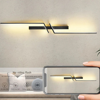 Modern Strip LED Wall Lamp - Minimalist Bedside Sconce for Bedroom, Living Room & TV Sofa Background Lighting