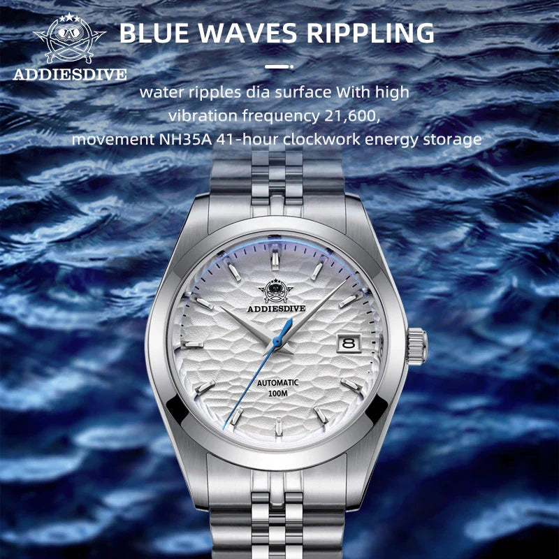 ADDIESDIVE 2024 Luxury Couple Watches – Sapphire Crystal Automatic Mechanical NH35A Steel Wristwatch for Men & Women Gift