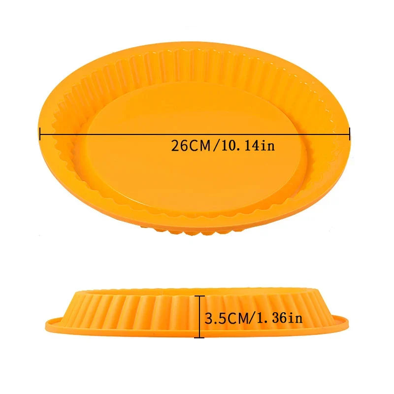 26cm Silicone Cake & Pizza Baking Tray – High-Temperature Mold for Bread, Pie, Toast & Pastry Kitchen Use
