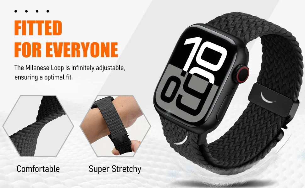 Parachute Braided Strap for Apple Watch – Compatible with 46mm, 45mm, 44mm, 41mm, Series 10/9/8, SE, Ultra 2, 49mm