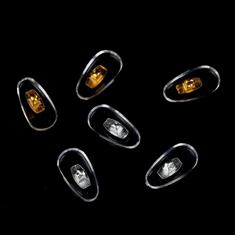 10 Pairs Silicone Screw-On Nose Pads | PVC Aluminum Core for Glasses & Eyewear Support Accessories
