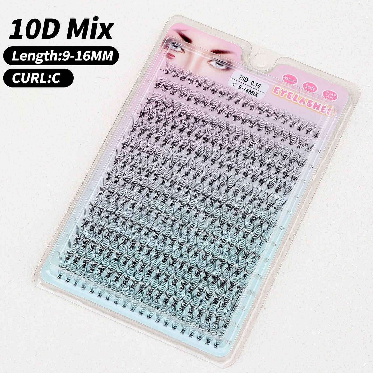 Individual Cluster Lashes – 20-100D Natural Look DIY Eyelash Extensions, 280pcs Mixed Tray Volume Lashes