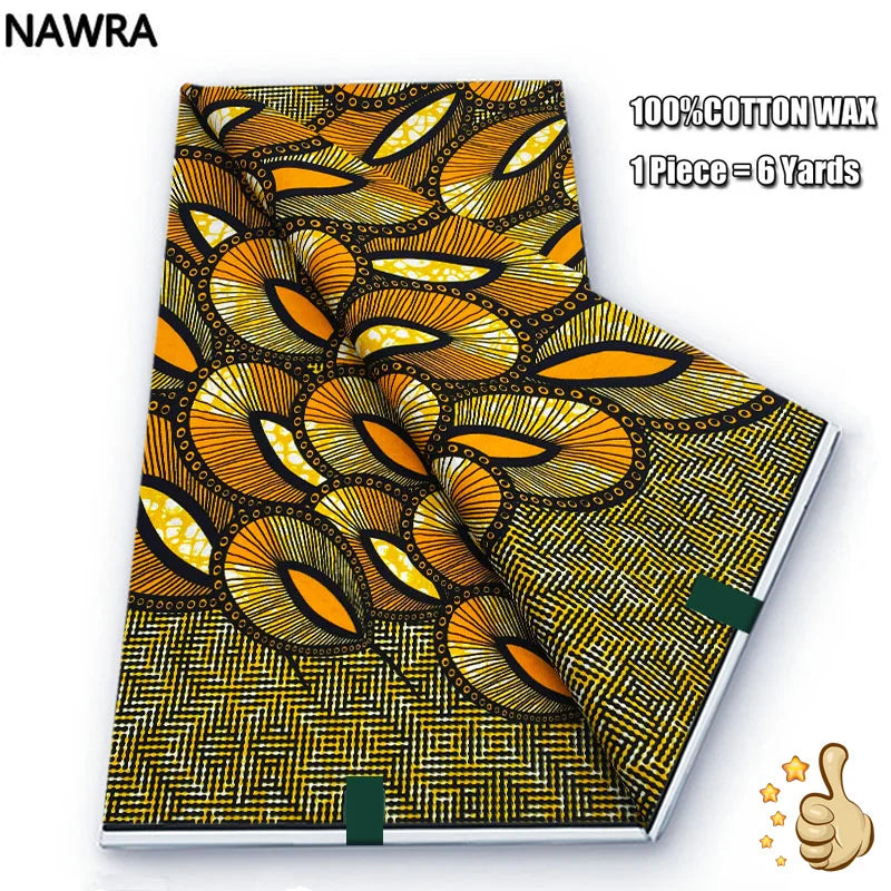 Original 100% Cotton African Wax Print Fabric - Soft Ankara Batik DIY Pagne