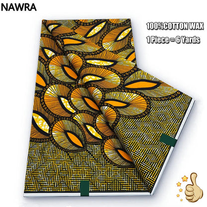 Original 100% Cotton African Wax Print Fabric - Soft Ankara Batik DIY Pagne