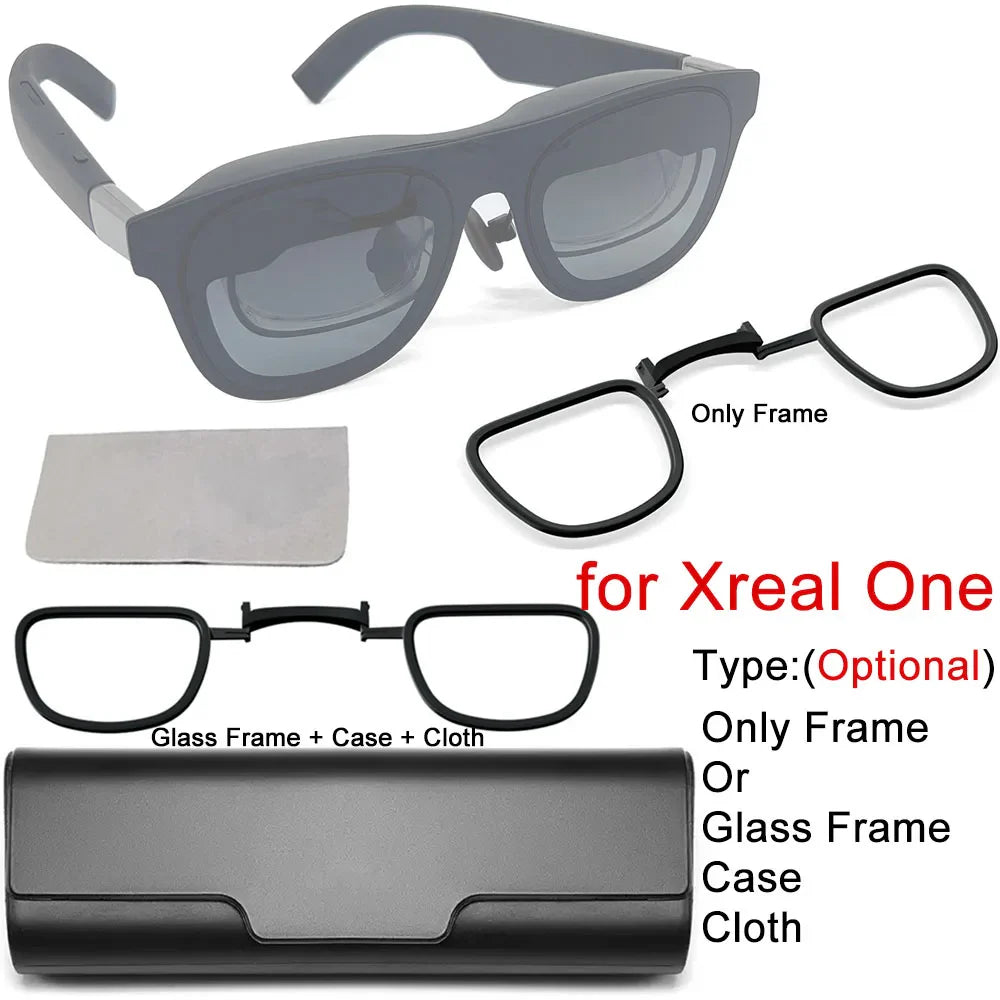 XREAL One/1S Prescription Lens Frame Kit – Myopia, Hyperopia & Astigmatism Inserts with Case & Cleaning Cloth