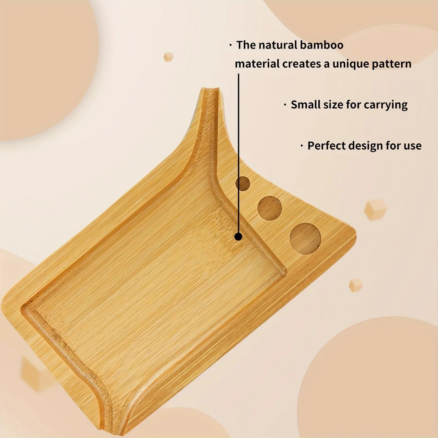 Bamboo Wood Herb & Tobacco Rolling Tray Set – Cleaning Brush, Pre-Roll Smoke Roller, Multipurpose Accessories