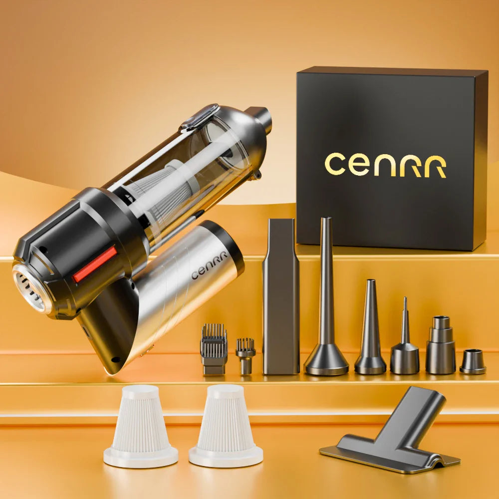 CENRR Mini Car Vacuum Cleaner 998000PA – Powerful Cordless Portable Handheld Cleaner for Car & Home Use
