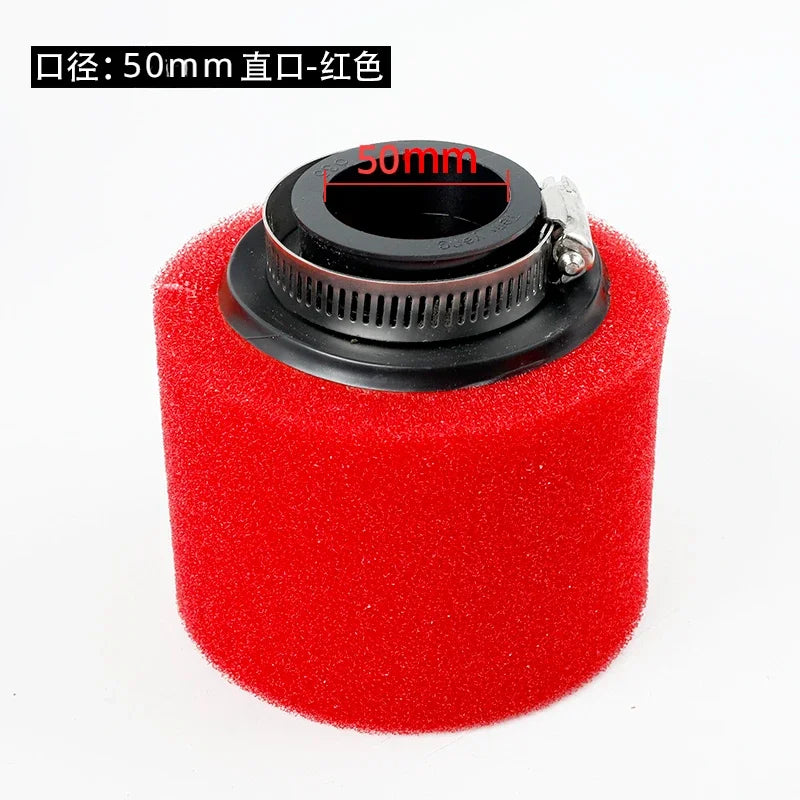 35–60mm Foam Air Filter – Red Elbow Neck Sponge Cleaner for Scooter, Dirt Bike, Motorcycle | Kayo BSE Compatible