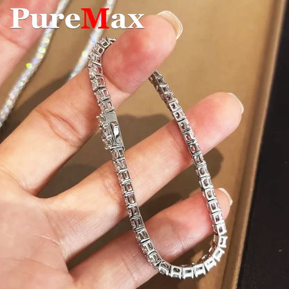Luxury GRA Certified Moissanite Tennis Bracelet – 925 Sterling Silver Gold Plated Couple Jewelry (2-5mm)