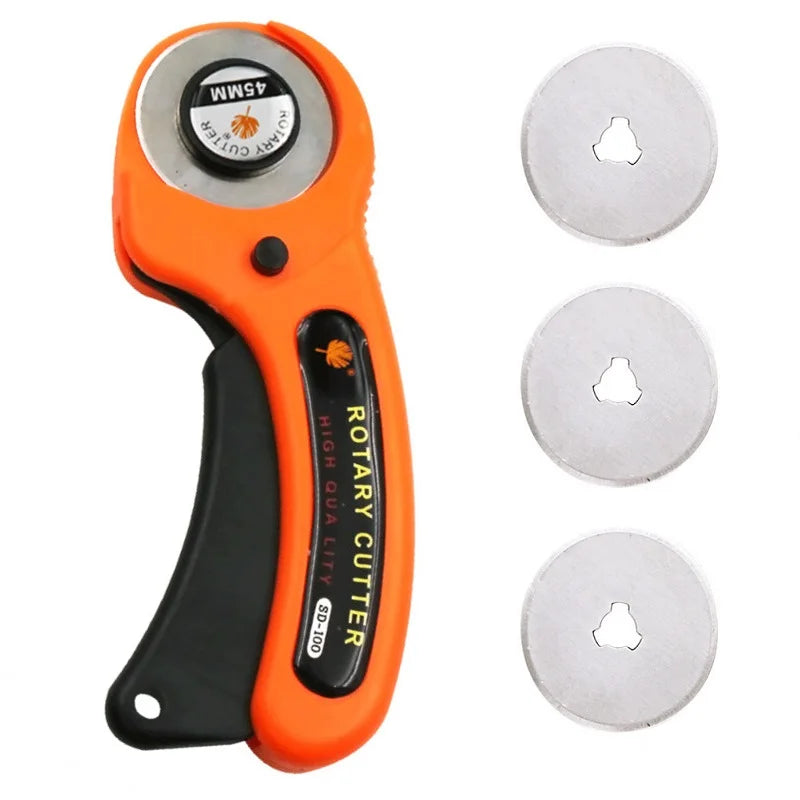 45mm Rotary Cutter Set – Ergonomic Leather & Fabric Cutting Tool for DIY Sewing, Quilting & Craft Projects