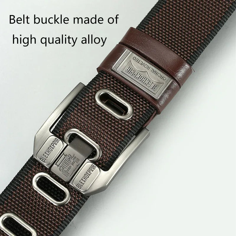 Men’s Canvas Pin Buckle Belt — Casual Retro Waistband Overalls Fashion Webbing Belt, High-Quality c032