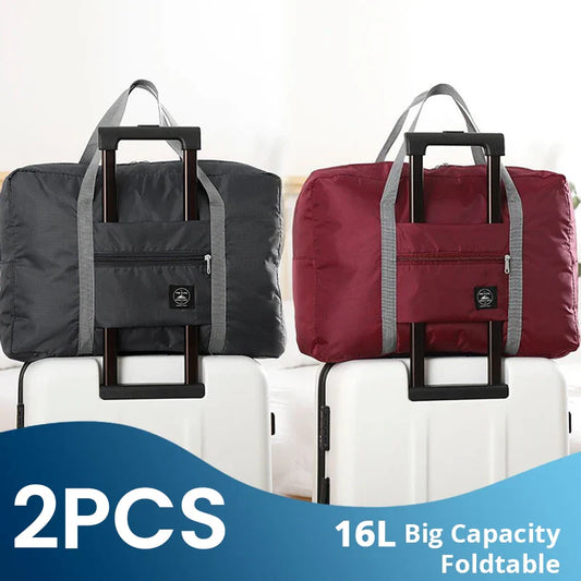 2-Pack Foldable Travel Duffel Bags – Airlines Carry-On, Weekender & Gym Tote for Men and Women