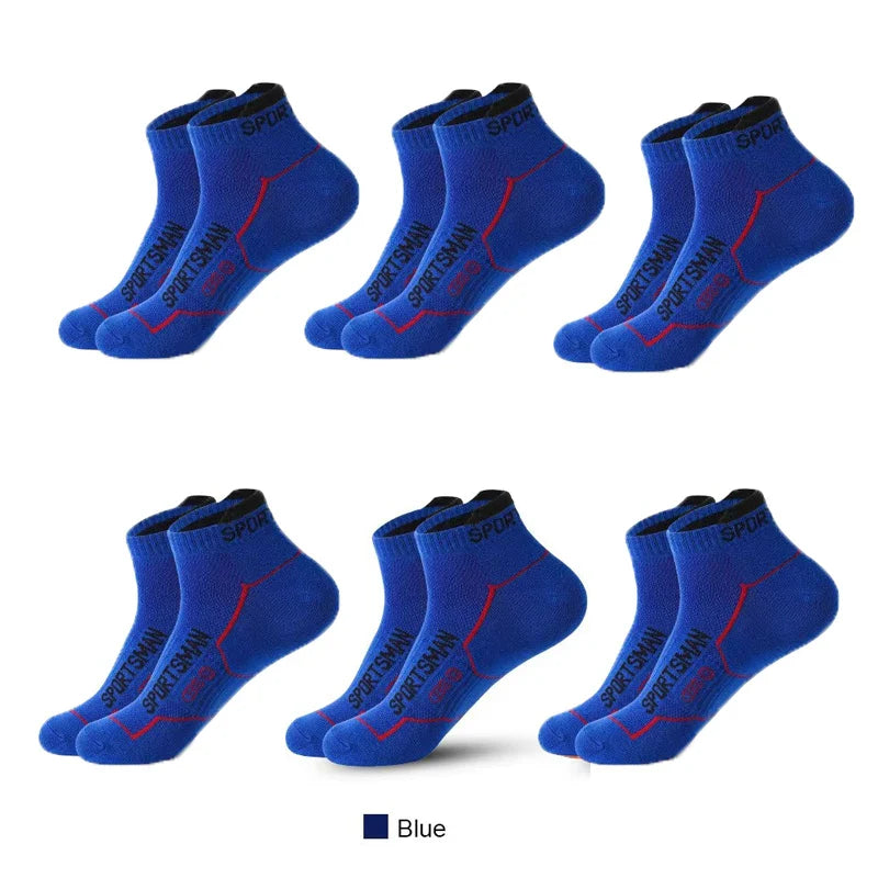 6 Pairs Men’s Short Sports Socks – Breathable Mesh Running & Basketball Socks – Sweat Absorbent, Odor Control Athletic Everyday Socks