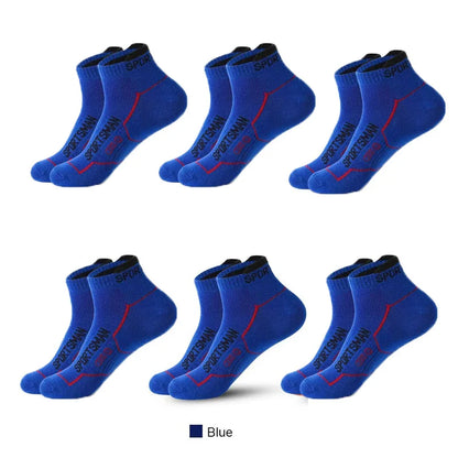 6 Pairs Men’s Short Sports Socks – Breathable Mesh Running & Basketball Socks – Sweat Absorbent, Odor Control Athletic Everyday Socks