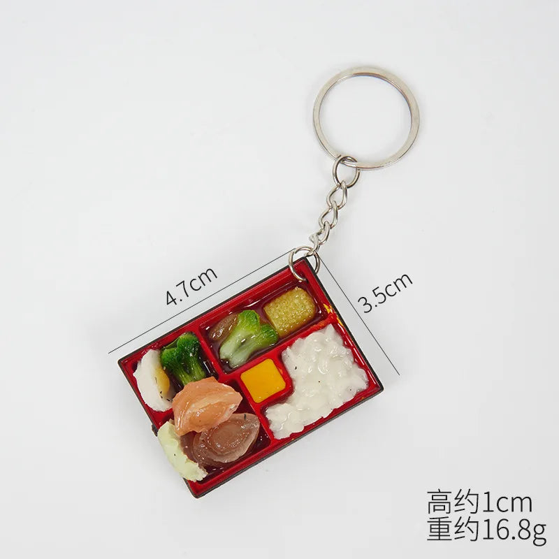 PVC Sushi Food Box Keychain – Mini Lunch Dollhouse Toy Keyring, Wholesale