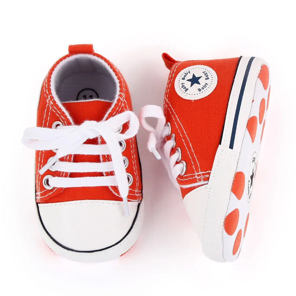 New Baby Shoes for Boys & Girls – Classic Canvas Casual Sneakers, Soft Sole Non-Slip Toddler Walkers D2486