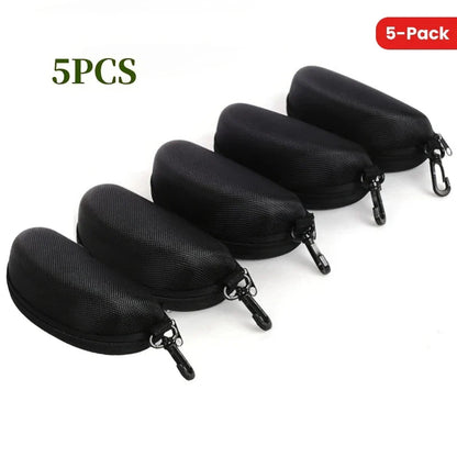 5/10-Pack Portable Zipper Sunglasses Case — Oxford Travel Eyewear Protector with Hook