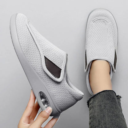 Orthopedic Wide Fit Comfort Walking Shoes for Swollen Feet, Adjustable Soft Diabetic Support Shoes for Everyday Pain Relief