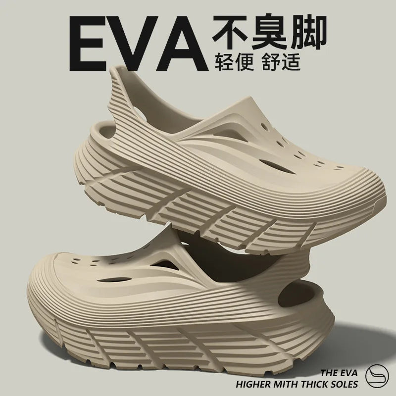 Men’s Summer EVA Slip-On Shoes - Non-Slip Breathable Outdoor Casual Slippers