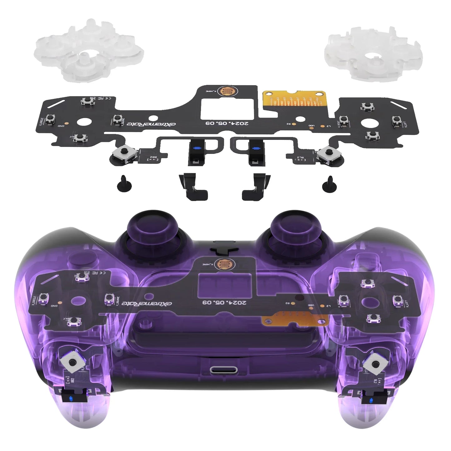 eXtremeRate Whole Clicky Kit V2 for PS5 – Shoulder, Face, D-Pad Buttons & Micro Switch Hair Trigger Upgrade