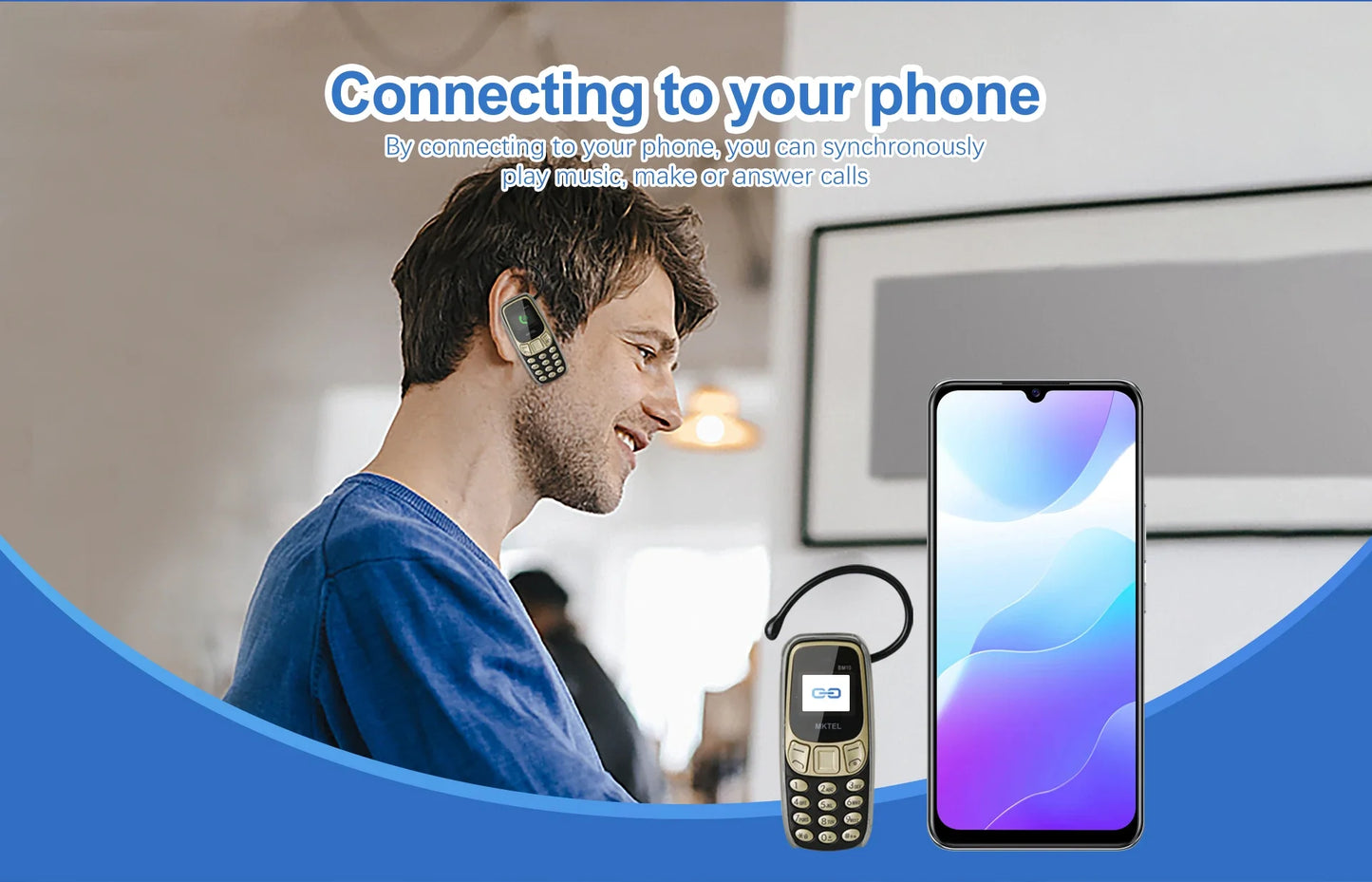 MKTEL 3310 Mini Feature Phone – Dual SIM, Dual Standby with MP3/MP4, FM Radio, Bluetooth & GPRS