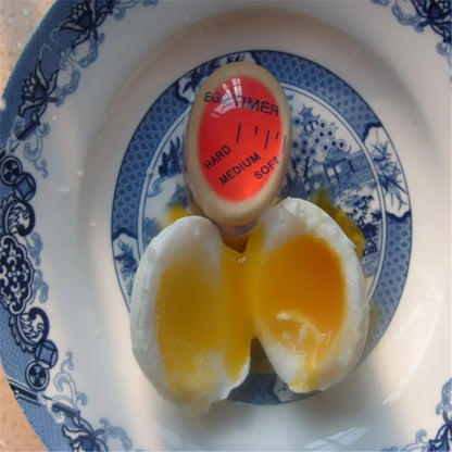 1pc Egg Timer Kitchen Gadget: Color-Changing Yummy Soft to Hard Boiled - Eco-Friendly Resin Red Timer Tool