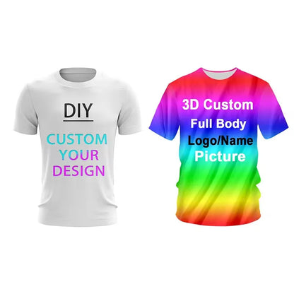 Custom 3D Print T-Shirt - Personalized Unisex Short Sleeve Summer Streetwear