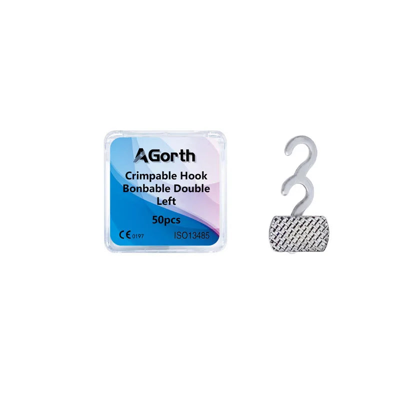 50Pcs Orthodontic Crimpable Hooks Set – Bondable Sliding Long & Short Dental Archwire Bracket Hooks Multi-Function Kit