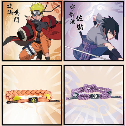 Naruto Anime Bracelet – Adjustable Cosplay Rope Wristband for Couples, Men & Women (Sasuke, Hinata, Itachi, Hyuga)