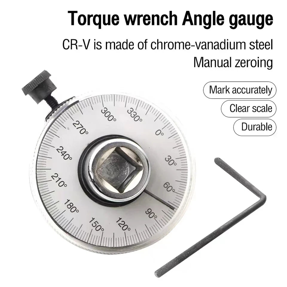 Torque Wrench with Dial Torquemeter - Hand Tool for Auto Service, Calibrated in Degrees, Automotive Repair Equipment for Garages