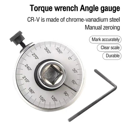 Torque Wrench with Dial Torquemeter - Hand Tool for Auto Service, Calibrated in Degrees, Automotive Repair Equipment for Garages