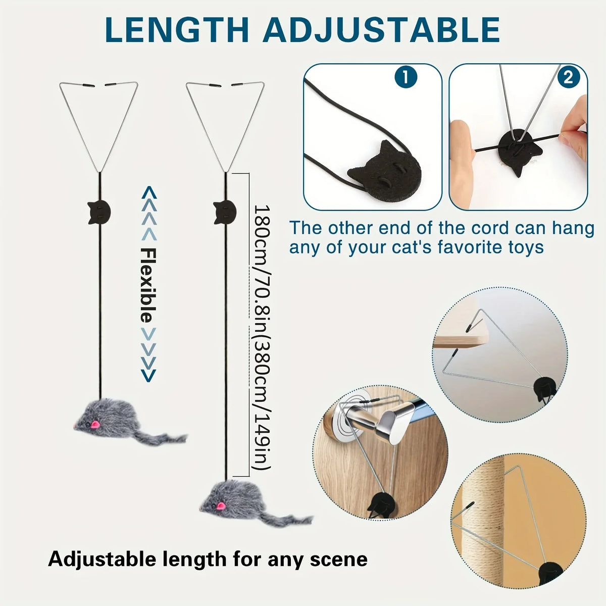 Door Hanging Cat Toy - Interactive Stress Relief Hanging Toy for Kittens & Cats