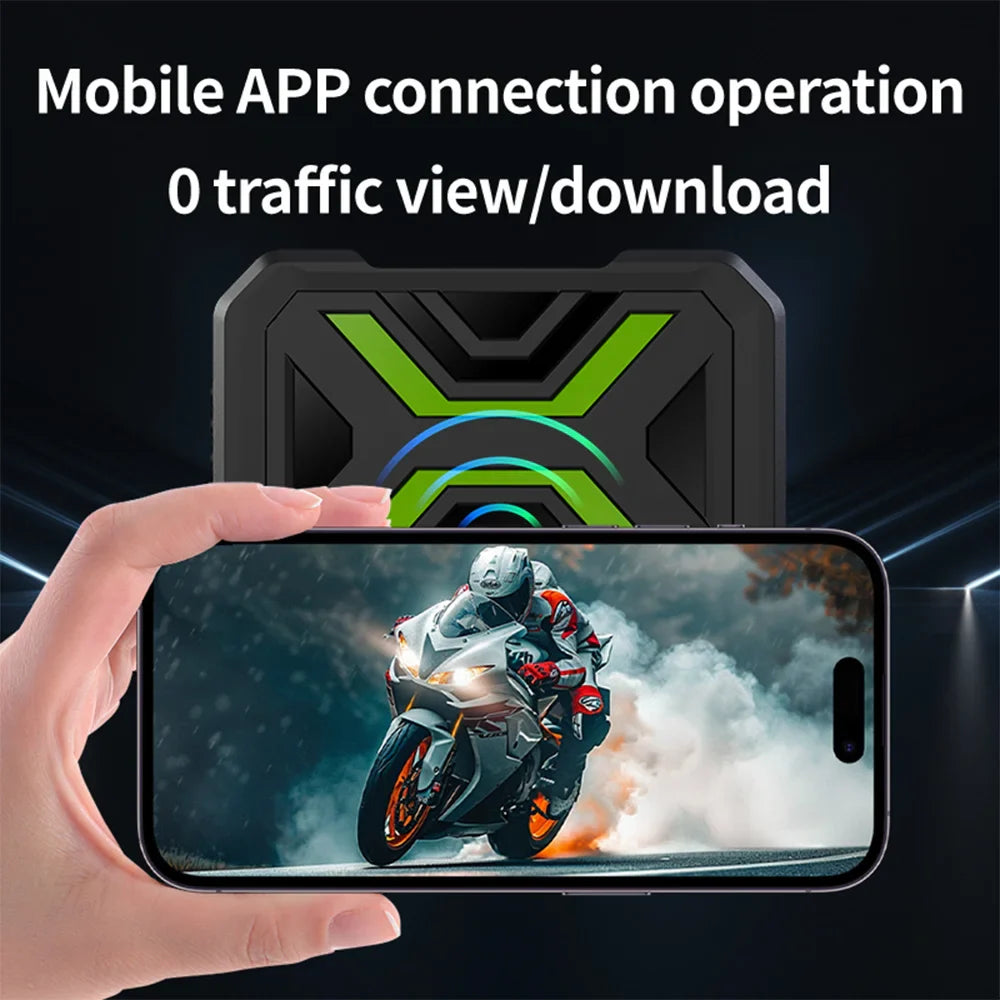 JIUYIN Dual Motorcycle Action Camera – 1080P Front & Rear DVR, Waterproof Dash Cam with WiFi