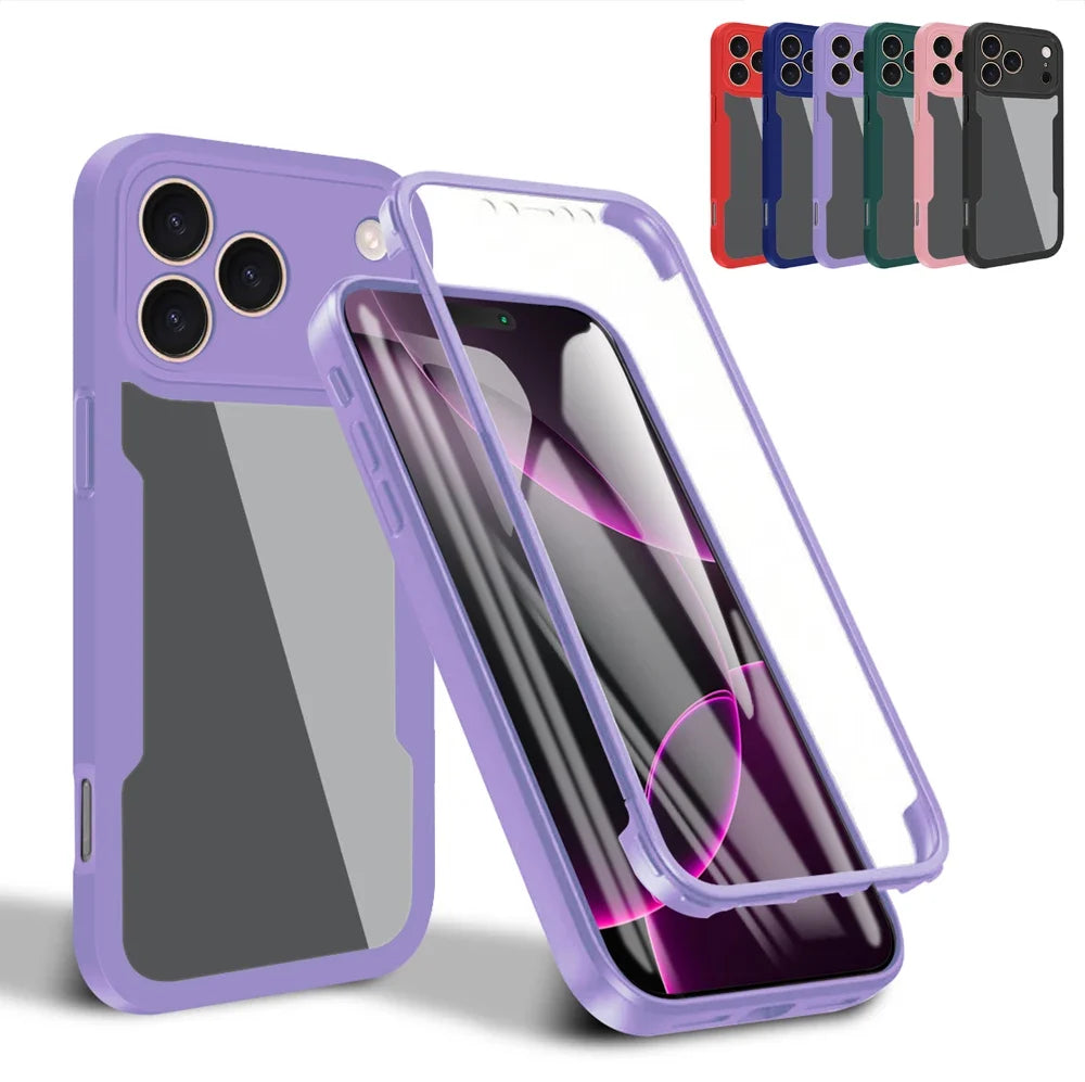 Clear 360° Full Wrap iPhone Case - Camera Lens & Screen Protection Cover for iPhone 17 Air, 17e, 16e, 16, 15, 14, 13, 12, 11, X, XR & 8/7 Plus