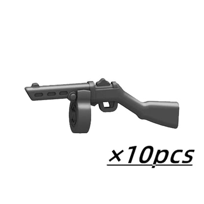 Military Soldier Building Block Figures - MOC Army Weapons Set with Rifles, Rocket Launcher & Mini Gun Toy Gift