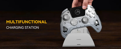 Interactive Wireless Gaming Controller with RGB Light & Hall Effect Stick – Switch/PC/iOS/Android, 1800mAh with Charging Dock