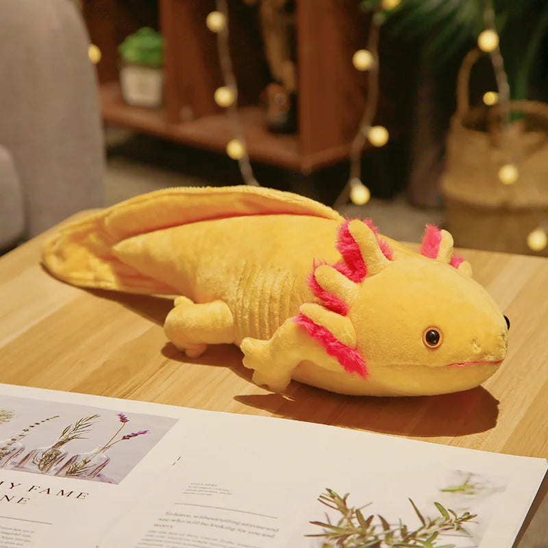 Kawaii Colorful Newt Plush Toy — 23-80cm Cute Axolotl Salamander Stuffed Animal, Fuzzy Long Pillow Cushion for Kids Gift