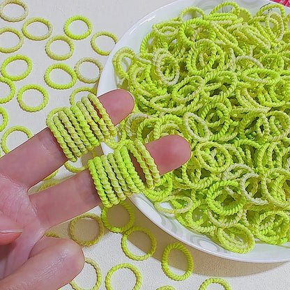 [100 Pack] Baby Rubber Bands - High Elastic, Seamless Thumb Rings for Toddlers, Gentle on Hair Scrunchies Set