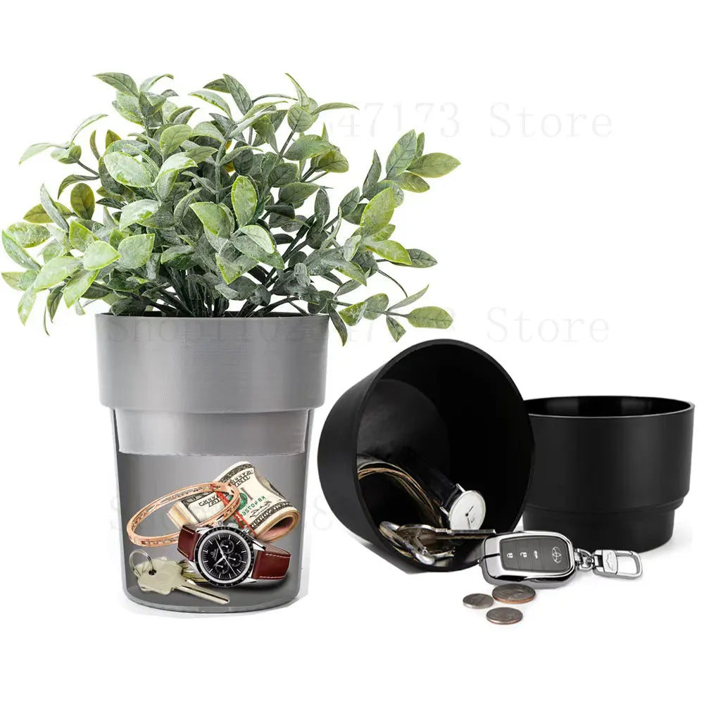 Hidden Safe Flower Pot – Plastic Money Storage Box & Separable Security Container (Stash Jar, Piggy Bank)