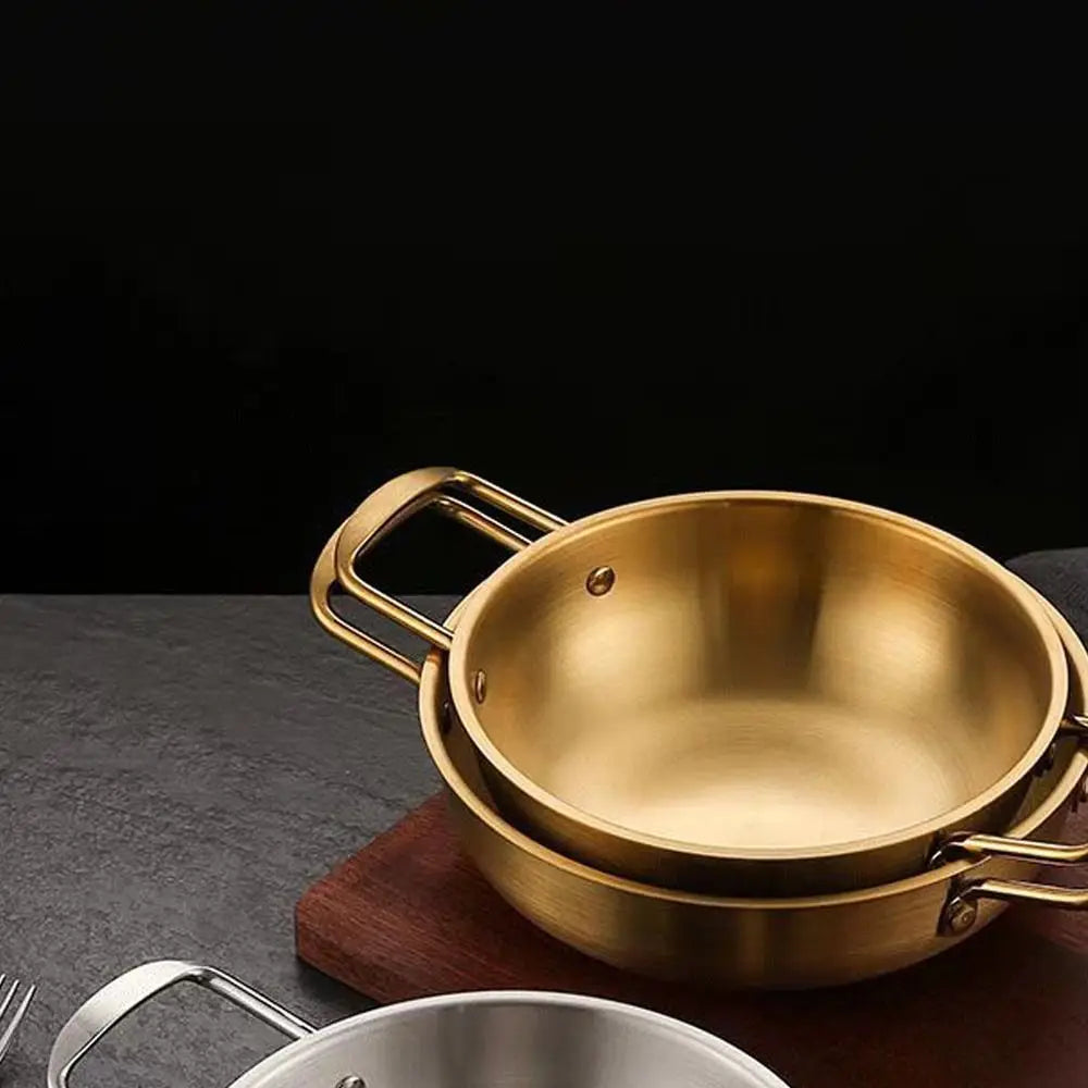 Stainless Steel Saucepan & Dry Pot – Paella Pan with Handle for Home Cooking, Seafood, Rice & Picnic Use