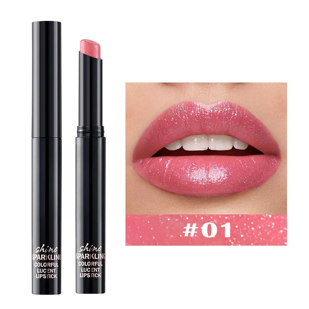 Diamond Pearlescent Waterproof Lipstick – Long-Lasting Matte Velvet Red Lip Makeup Cosmetics