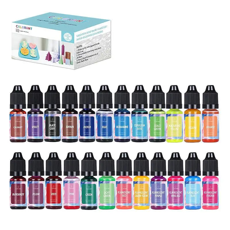 Candle Dyes Kit – Liquid Colorant Pigment Set for DIY Candle Making, Aromatherapy Soap, Soy Wax Dye & Mold Coloring Supplies