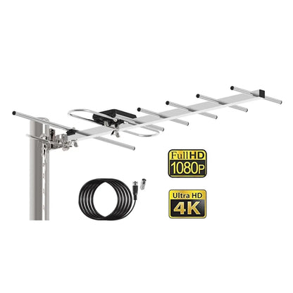 Yagi HD TV Antenna - 200 Mile Long Range Outdoor Digital Antenna for Free Local HDTV Channels