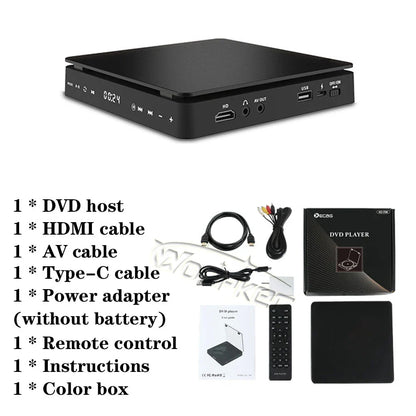 Woopker HD DVD Player – HDMI & AV Connection, USB Input, Headphone Output, LED Touch Screen, 1080P Type-C 5V/2A