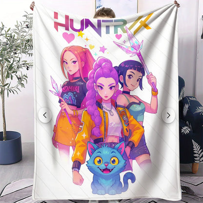 K-Pop Demon Hunters Flannel Blanket – 31 Styles Anime Throw for Home, Travel & Camping Fan Gift
