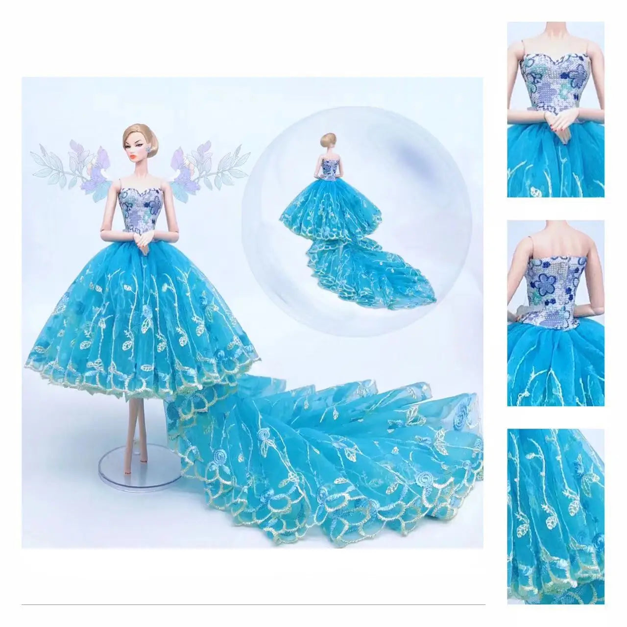Barbie Doll Wedding Dress – Elegant Outfit for 11.5" & 12" Dolls